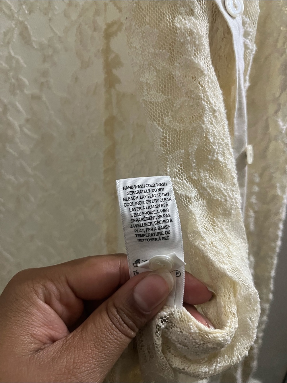 Lucky Brand Cream Lace Lightweight Shirt Jacket - Picture 6 of 6
